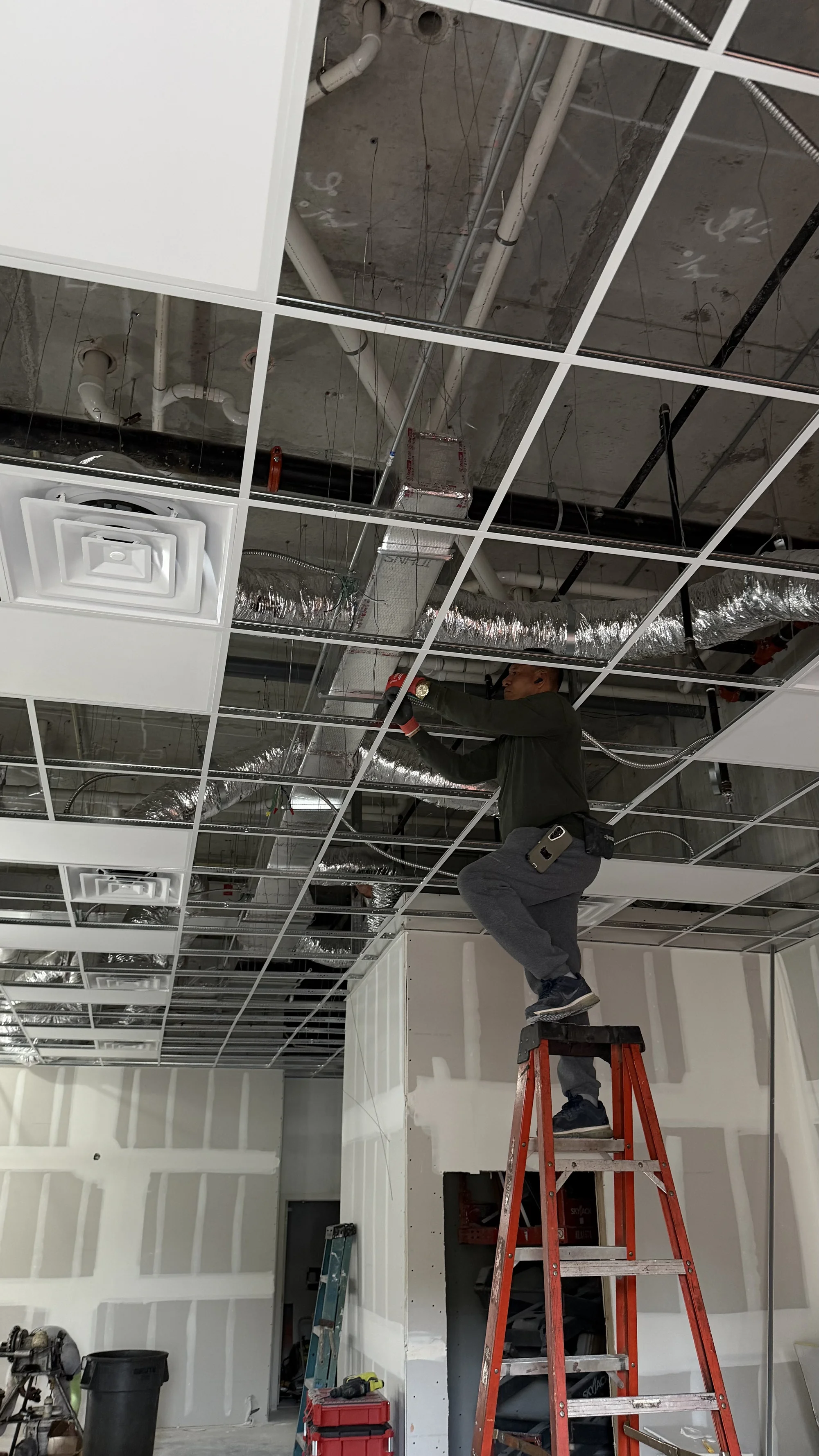 Commercial interior construction in progress at Bella Vida Adult Care Center in Davie, Florida by Habitar 91