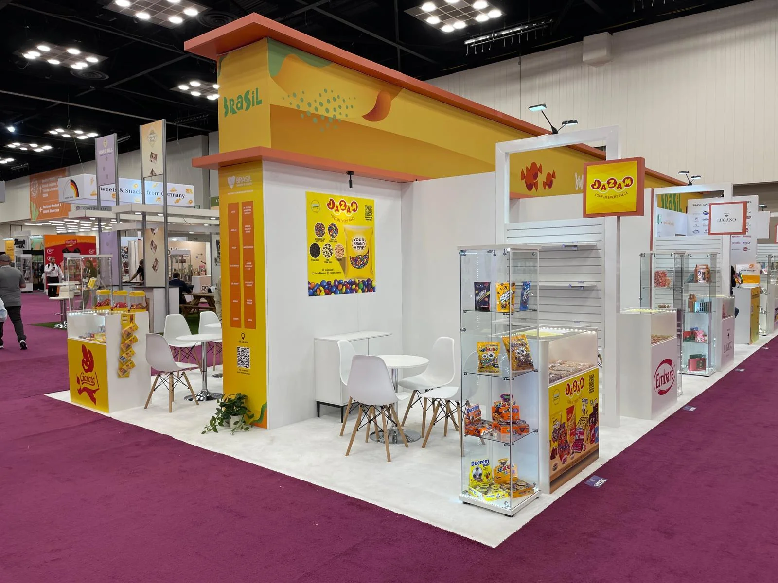 Custom trade show booth designed and built by Habitar 91 for Brasil in Orlando, Florida