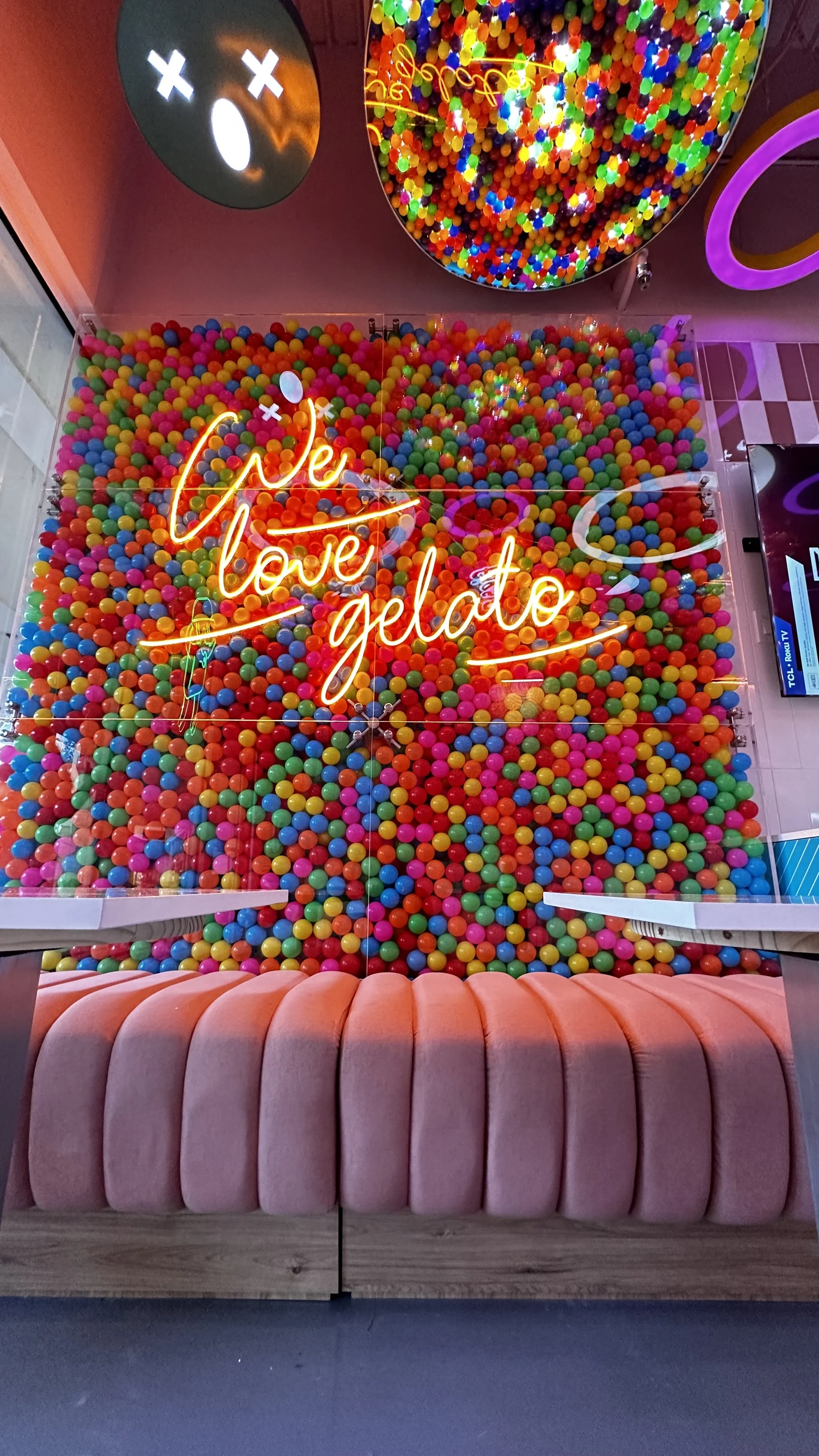 Interior construction and buildout of Fiesta ice cream store in Port Saint Lucie, Florida, showcasing commercial design and installation work by Habitar 91.