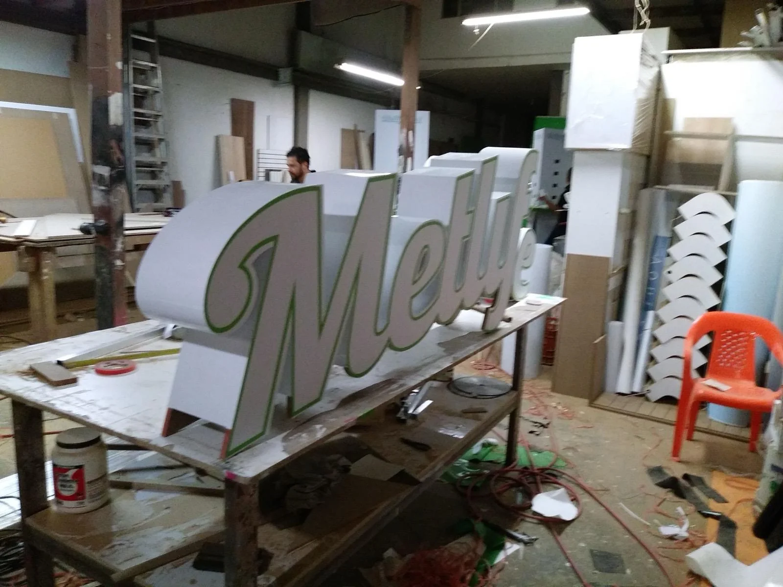 Professional event signage and branding display for MetLife brand activation, featuring custom-designed signs and branded environmental graphics installed at an event venue.