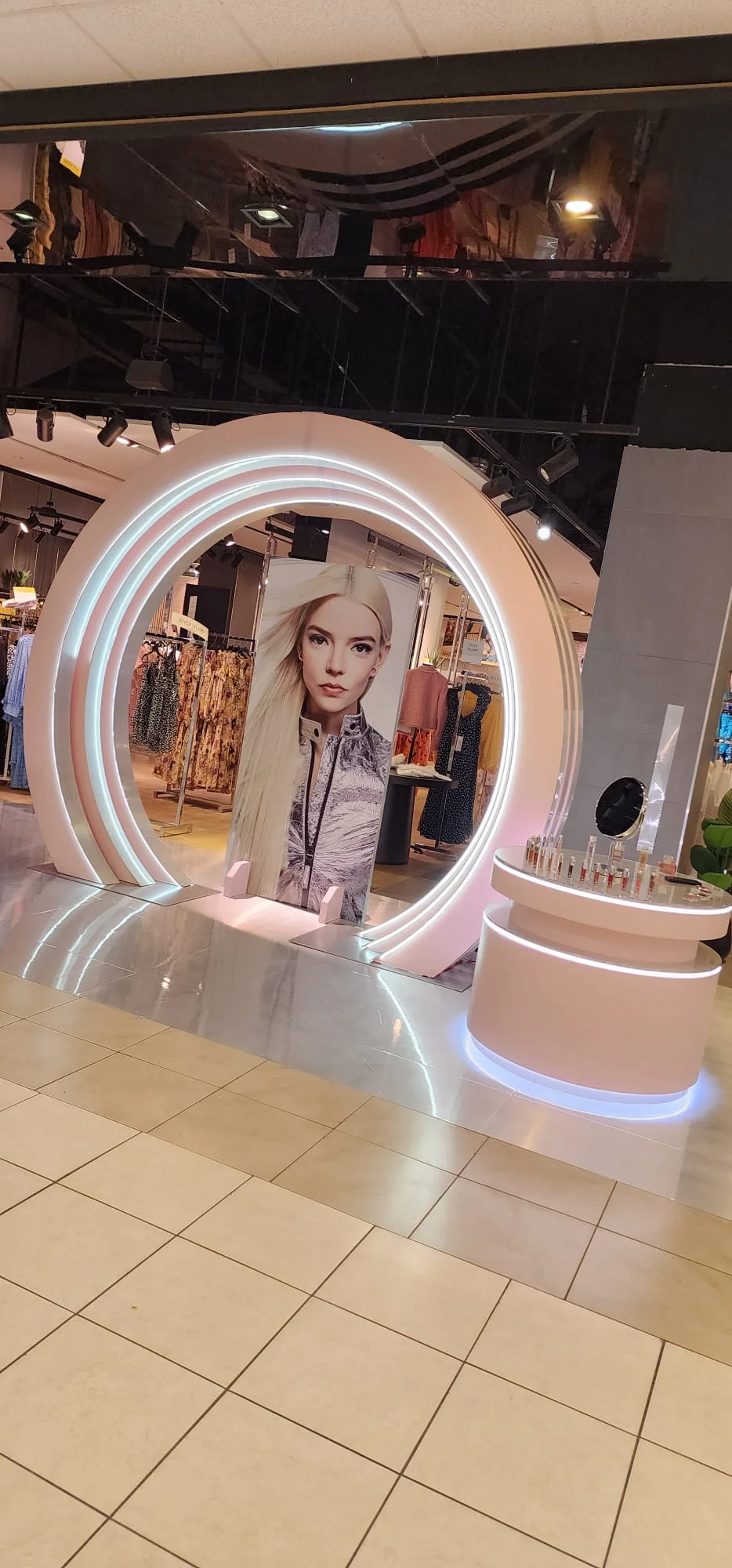 Professional brand activation event display featuring NARS cosmetics branding, custom designed environment with modern aesthetic, showcasing Habitar91's event design expertise