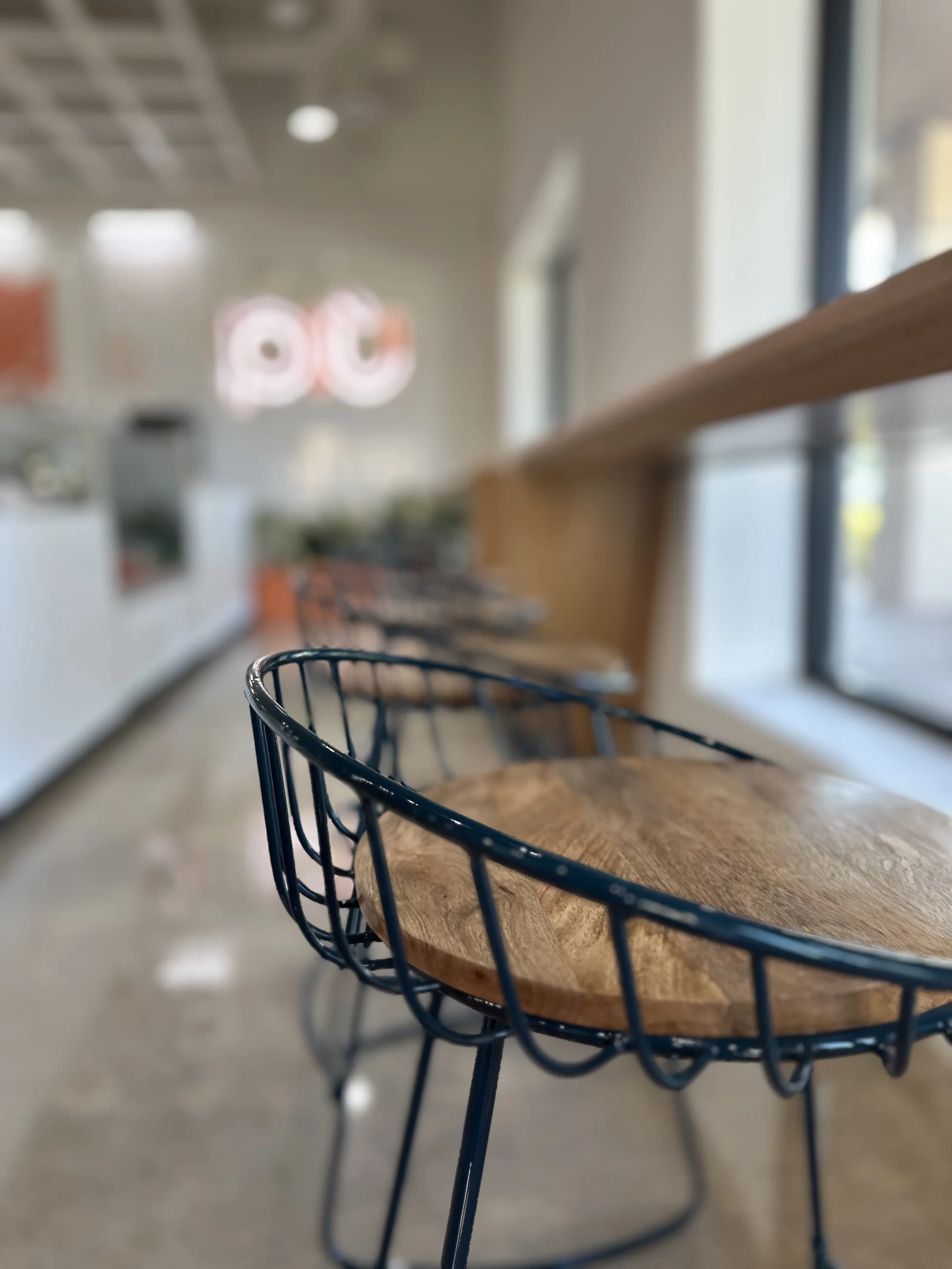 Modern ice cream shop interior at Piu Gelato in Davie, Florida, featuring custom design and branded environments by Habitar 91