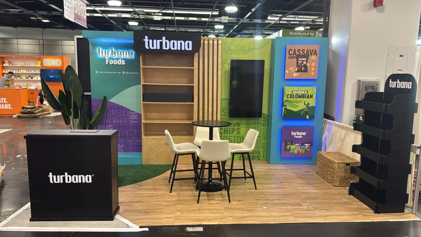 Professional brand activation event display for Turbana, featuring custom designed environment with branded graphics and interactive elements created by Habitar 91