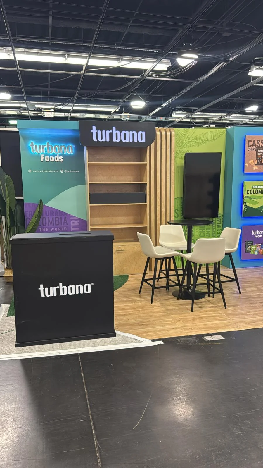 Professional brand activation event display for Turbana, featuring custom designed environment with branded graphics and experiential setup by Habitar 91