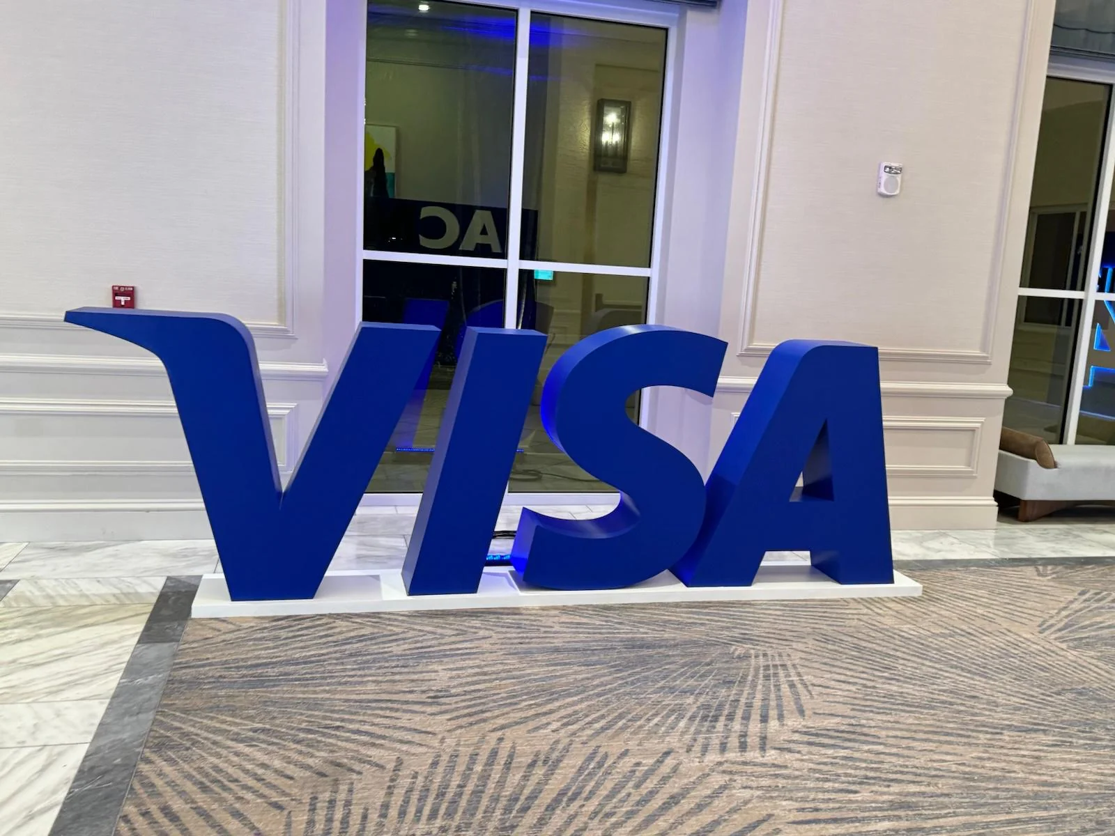 Professional brand activation installation for Visa featuring custom branded environment and experiential design elements in Miami, Florida